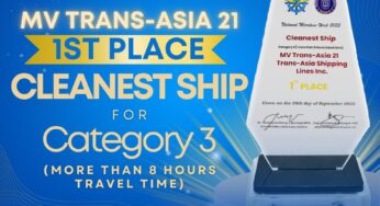 MV Trans-Asia 21 bags First Place as the Cleanest Ship